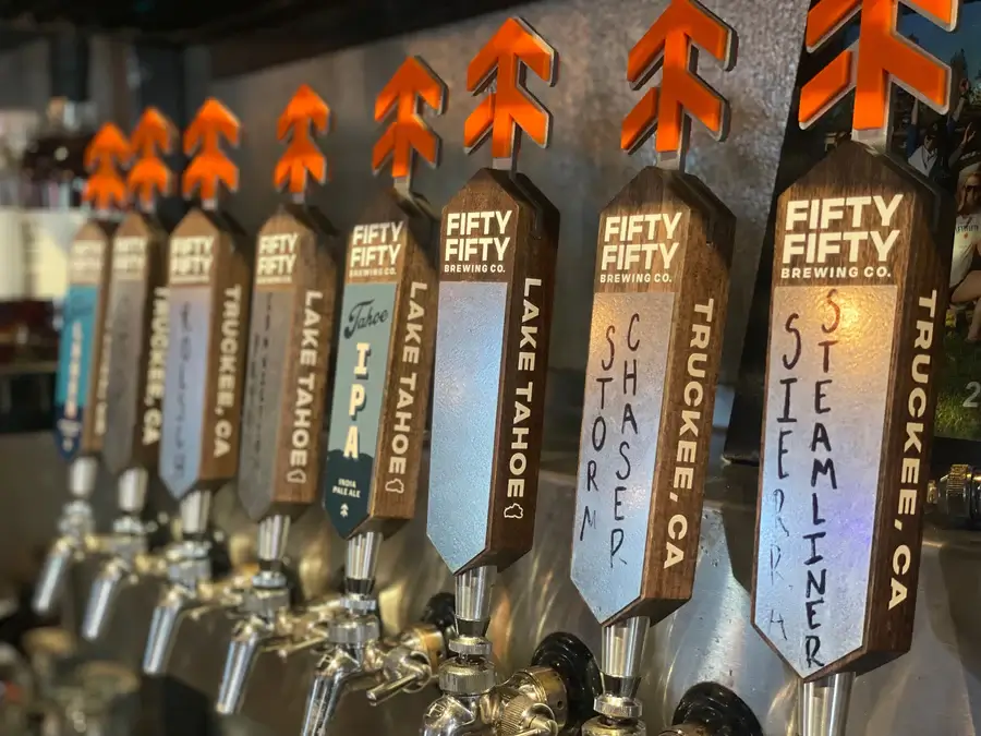 Taps at Fifty Fifty Brewing.